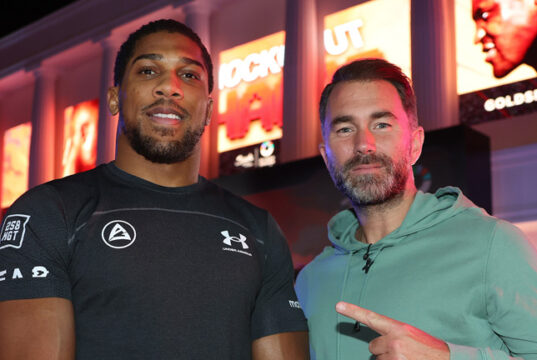 Eddie Hearn has warned Jake Paul that Anthony Joshua is bringing his heaviest artillery when they fight on December 19 in Miami Photo Credit: Mark Robinson Matchroom Boxing