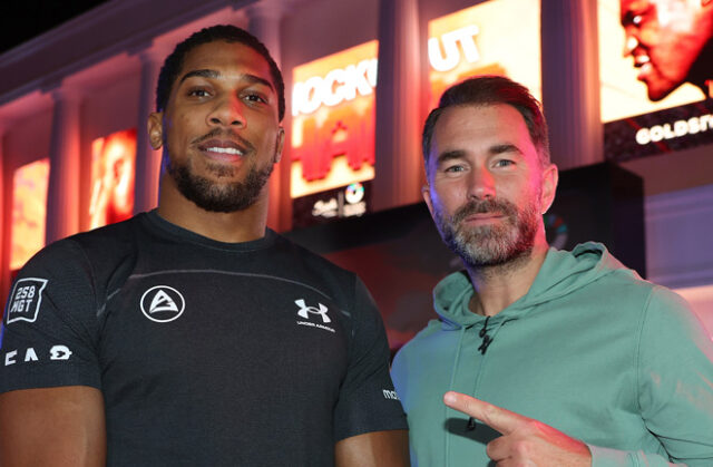 Eddie Hearn has warned Jake Paul that Anthony Joshua is bringing his heaviest artillery when they fight on December 19 in Miami Photo Credit: Mark Robinson Matchroom Boxing