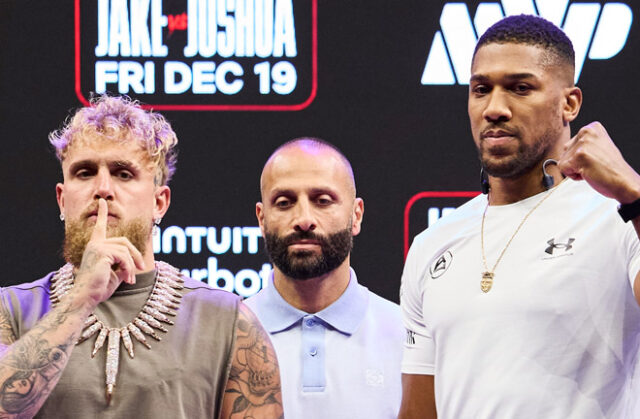 Jake Paul faces Anthony Joshua in Miami on Friday Photo Credit: Esther Lin/MVP Jake Paul faces Anthony Joshua in Miami on Friday Photo Credit: Esther Lin/MVP