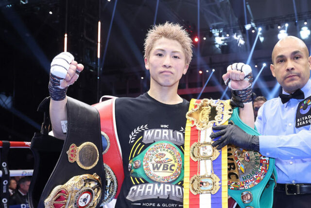 Naoya Inoue was retained his belts in Riyadh Credit: Matchroom Naoya Inoue retained his belts in Riyadh Credit: Matchroom
