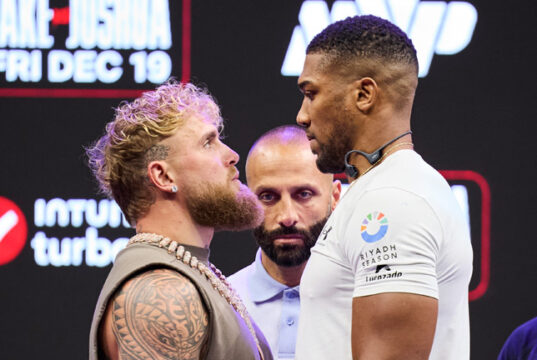 Jake Paul faces Anthony Joshua in Miami on Friday, live on Netflix Photo Credit: Esther Lin/MVP
