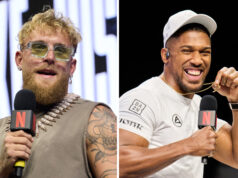 Anthony Joshua is backed by the bookmakers to stop Jake Paul on Friday in Miami Photo Credit: Esther Lin/MVP