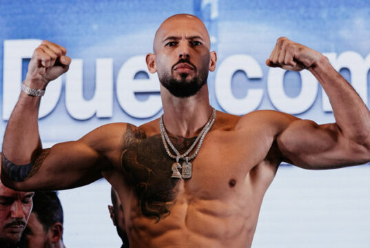 Andrew Tate was beaten by Chase DeMoor in Dubai Photo Credit: Misfits Boxing
