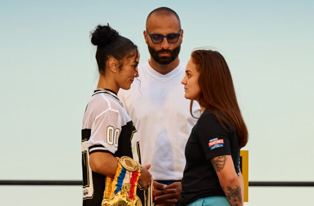 Serrano and Tellez face-to-face ahead of their showdown Photo Credit: Harry Aaron / Most Valuable Promotions Serrano and Tellez face-to-face ahead of their showdown Photo Credit: Harry Aaron / Most Valuable Promotions