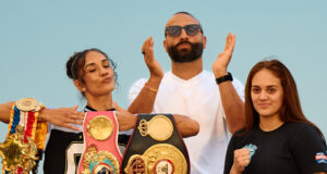 Amanda Serrano defends her unified featherweight world titles against Reina Tellez on Saturday in Puerto Rico, live on DAZN Photo Credit: Harry Aaron / Most Valuable Promotions