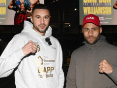 Callum Simpson battles Troy Williamson in Leeds on Saturday, live on BBC Three Photo Credit: Chris Dean/BOXXER