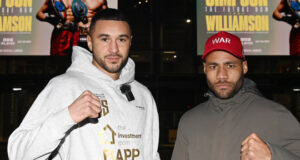Callum Simpson battles Troy Williamson in Leeds on Saturday, live on BBC Three Photo Credit: Chris Dean/BOXXER