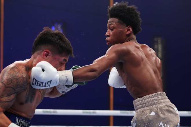 Zaquin Moses put on a show in Las Vegas. Credit: Matchroom Boxing/ Cris Esqueda