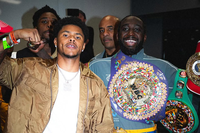 Shakur Stevenson pictured with close friend Terence Crawford. Source: Instagram