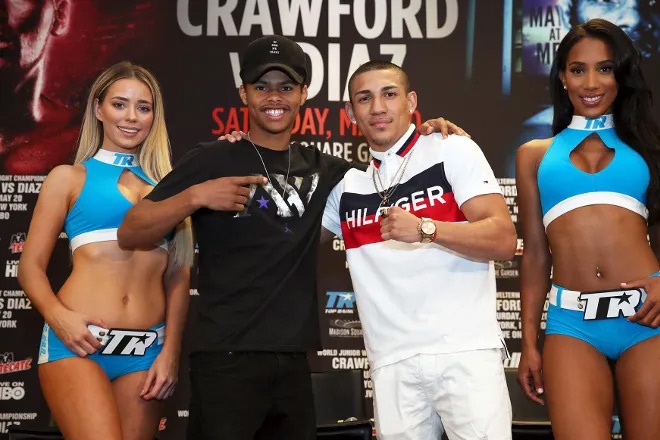 Lopez and Stevenson pictured together years before they are set to fight. Credit: Boxing Scene