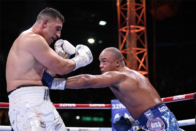 Justis Huni was cruising in his clash with Fabio Wardley. Credit: Queensberry/ Leigh Dawney