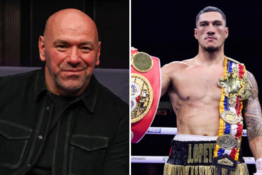 Dana White signed Jai Opetaia Photo Credit: Ed Mulholland/Mark Robinson/Matchroom Boxing