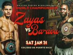 Xander Zayas and Abass Baraou clash in a super welterweight unification on Saturday in Puerto Rico Photo Credit: Top Rank