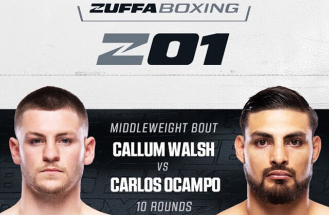 Callum Walsh and Carlos Ocampo kick off the first Zuffa Boxing card at the Meta Apex in Las Vegas on Friday Photo Credit: Zuffa Boxing Callum Walsh and Carlos Ocampo kick off the first Zuffa Boxing card at the Meta Apex in Las Vegas on Friday Photo Credit: Zuffa Boxing