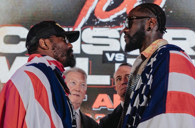 Chisora and Wilder face-to-face ahead of their heavyweight showdown Photo Credit: David Cavan/Wasserman Boxing