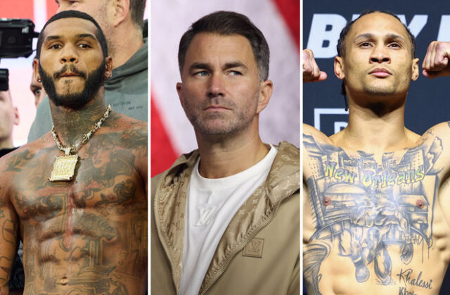 Eddie Hearn says Conor Benn vs Regis Prograis "doesn't make sense" Photo Credit: Mark Robinson/Cris Esqueda/Ed Mulholland/Matchroom Boxing