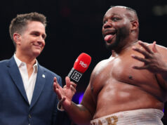 Jarrell Miller saw the funny side after his mid-fight hair malfunction Photo Credit: Cris Esqueda Matchroom Boxing