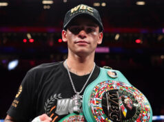 Ryan Garcia won the WBC welterweight world title with a unanimous decision win over Mario Barrios in Las Vegas Photo Credit: Cris Equeda/Golden Boy