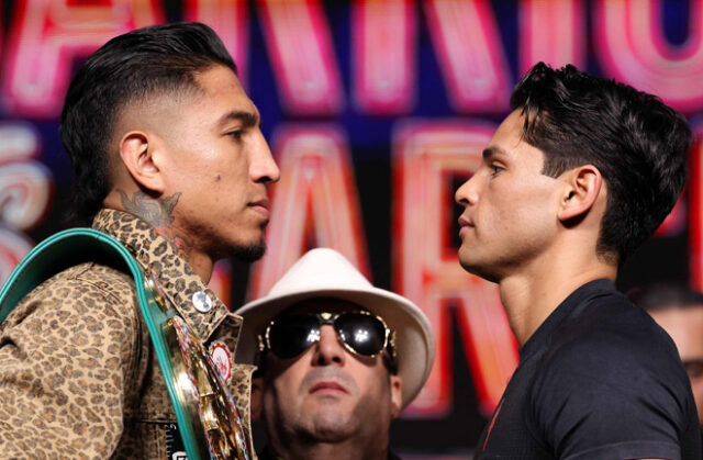 Mario Barrios and Ryan Garcia clash in Las Vegas on Saturday Photo Credit: Cris Equeda/Golden Boy/Getty Images Mario Barrios and Ryan Garcia clash in Las Vegas on Saturday Photo Credit: Cris Equeda/Golden Boy/Getty Images