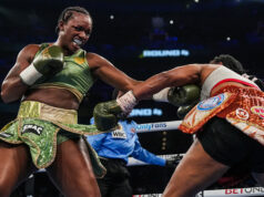 Claressa Shields overcame Franchon Crews-Dezurn in their rematch in Detroit on Sunday Photo Credit: Ryan Garza/Detroit Free Press