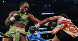 Claressa Shields overcame Franchon Crews-Dezurn in their rematch in Detroit on Sunday Photo Credit: Ryan Garza/Detroit Free Press