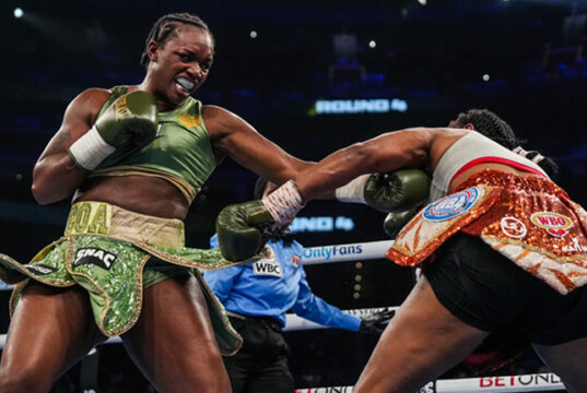Claressa Shields overcame Franchon Crews-Dezurn in their rematch in Detroit on Sunday Photo Credit: Ryan Garza/Detroit Free Press