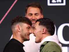 Leigh Wood and Josh Warrington rematch in Nottingham on Saturday Photo Credit: Mark Robinson Matchroom Boxing