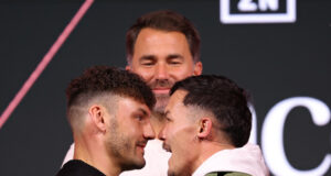 Leigh Wood and Josh Warrington rematch in Nottingham on Saturday Photo Credit: Mark Robinson Matchroom Boxing