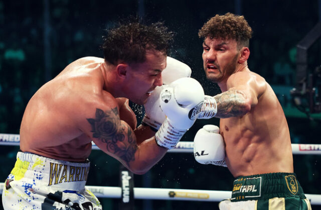 Leigh Wood beat Josh Warrington again in Nottingham Photo Credit: Mark Robinson Matchroom Boxing
