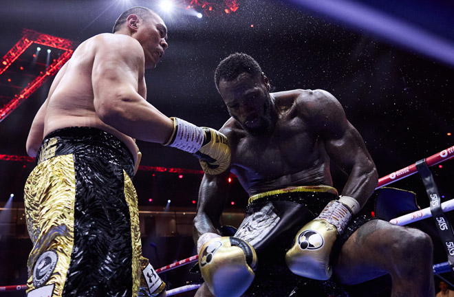 Zhang destroyed Wilder. Photo: Mark Robinson Matchroom Boxing