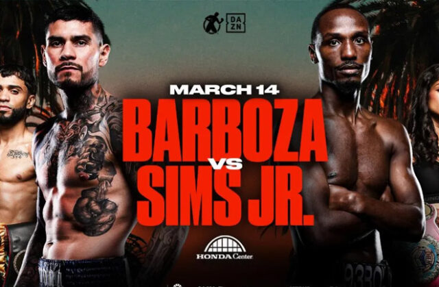 Arnold Barboza Jr looks to get back to winning ways against Kenneth Sims Jr. Credit: Golden Boy Arnold Barboza Jr looks to get back to winning ways against Kenneth Sims Jr. Credit: Golden Boy