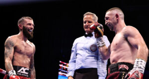 Cacace and Dickens put on a show in Dublin. Photo Credit: Queensberry/Leigh Dawney