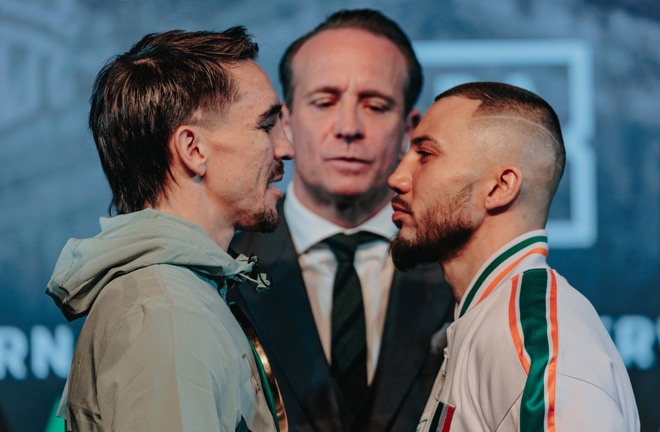 Conlan and Walsh face-to-face at Wednesday's press conference Photo Credit: MF PRO / David Cavan