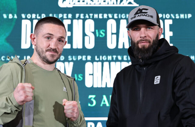 Dickens looks to defend his crown against Cacace. Credit: Queensberry/Leigh Dawney Dickens looks to defend his crown against Cacace. Credit: Queensberry/Leigh Dawney