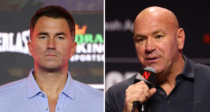 Eddie Hearn messaged Dana White despite their ongoing feud Photo Credit: Cris Esqueda Matchroom Boxing/Ed Mulholland/TKO Worldwide LLC via Getty Images