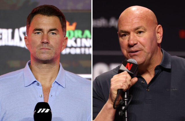 Eddie Hearn messaged Dana White despite their ongoing feud Photo Credit: Cris Esqueda Matchroom Boxing/Ed Mulholland/TKO Worldwide LLC via Getty Images
