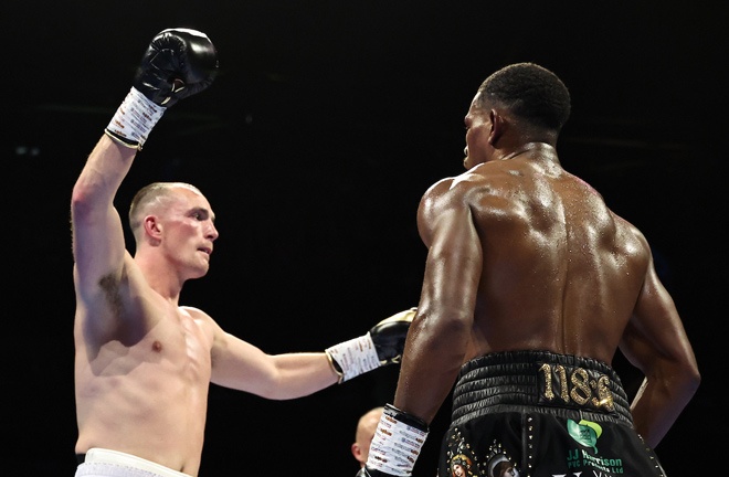 Willy Hutchinson put on a boxing clinic in Manchester. Photo Credit: Queensberry/Leigh Dawney