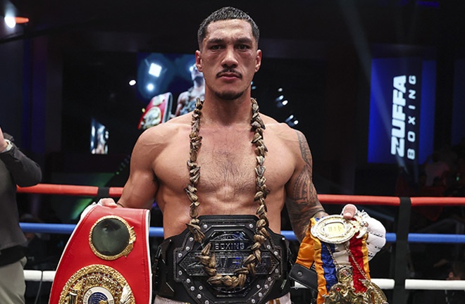 Opetaia became the inaugural Zuffa Boxing champion Photo Credit: Ed Mulholland/Zuffa Boxing