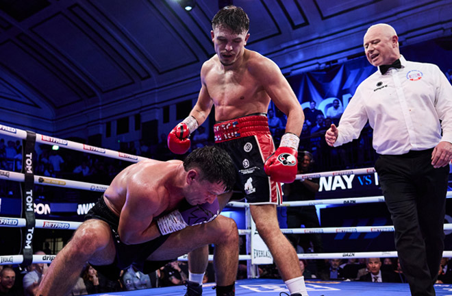 Liddard detained Conway in October. Photo: Mark Robinson Matchroom Boxing