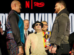 Fury returns against Makhmudov on April 11 at the Tottenham Hotspur Stadium Photo Credit: Richard Pelham/Getty Images for Netflix