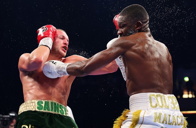 Sains edged past Osaze to retain his English middleweight title Photo Credit: Mark Robinson Matchroom Boxing