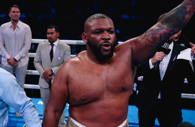 Jarrell Miller scored a big win in Las Vegas. Photo credit: Matchroom Boxing/Zachariah Delgado