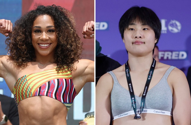 Alycia Baumgardner is the betting favourite to defeat Bo Mi Re Shin Photo Credit: Ed Mulholland/Matchroom/Lawrence Lustig/BOXXER