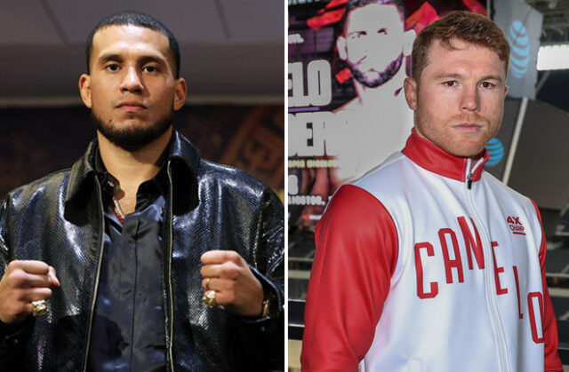 Canelo Alvarez is set to be in attendance at the T-Mobile Arena on Saturday to watch David Benavidez vs Zurdo Ramirez Photo Credit: Cris Esqueda/Golden Boy Promotions/Ed Mulholland/Matchroom