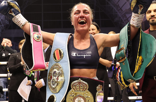 Scotney celebrates becoming undisputed champion Photo Credit: Most Valuable Promotions