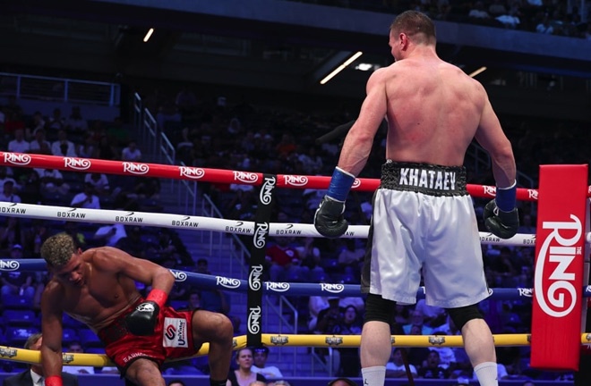 Morrell was floored by Khataev Photo Credit: Cris Equeda/Golden Boy