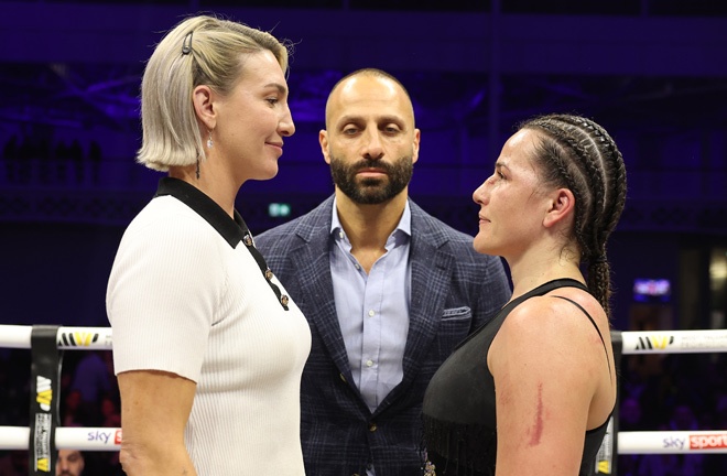 Cameron faced off with Mayer after becoming world champion Photo Credit: Most Valuable Promotions