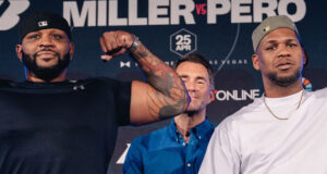Jarrell Miller faces Lenier Pero in a heavyweight battle in Las Vegas on Saturday Photo Credit: Matchroom Boxing