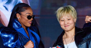 Alycia Baumgardner defends her unified super featherweight world titles against Bo Mi Re Shin on Friday in New York Photo Credit: Most Valuable Promotions / Michelle Farsi