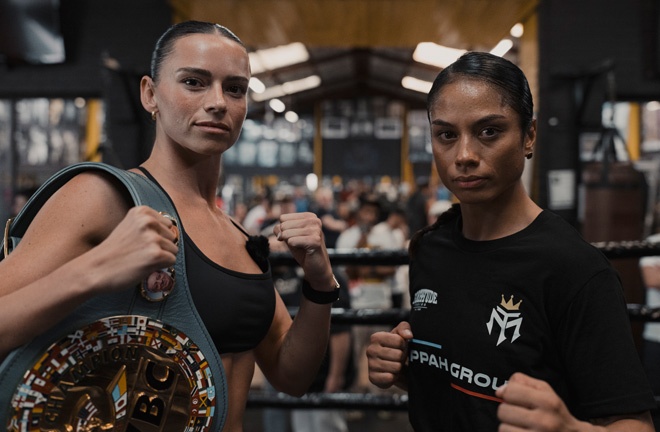 Skye Nicolson defends her WBC interim super bantamweight title against Mariah Turner on Wednesday in Melbourne, live on DAZN Photo Credit: Matchroom Boxing